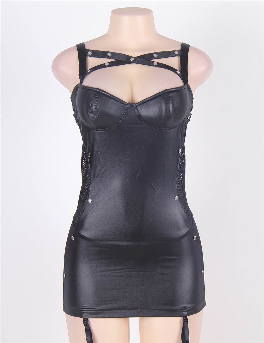 Plus size Intimate leather dress