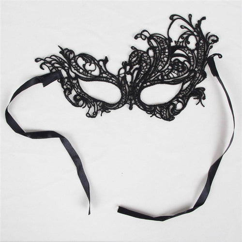 2Pcs Tether Black Lace Eye Mask