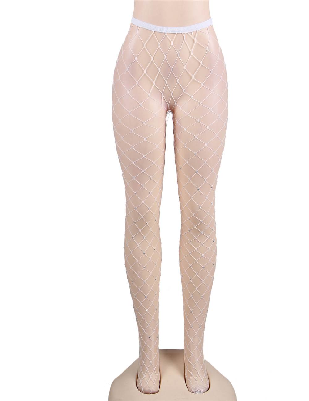 Fashion White Sparkle Fishnet Pantyhose