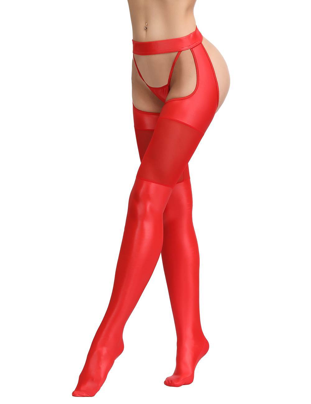 Red Faux Leather Stockings For Valentine‘s Day