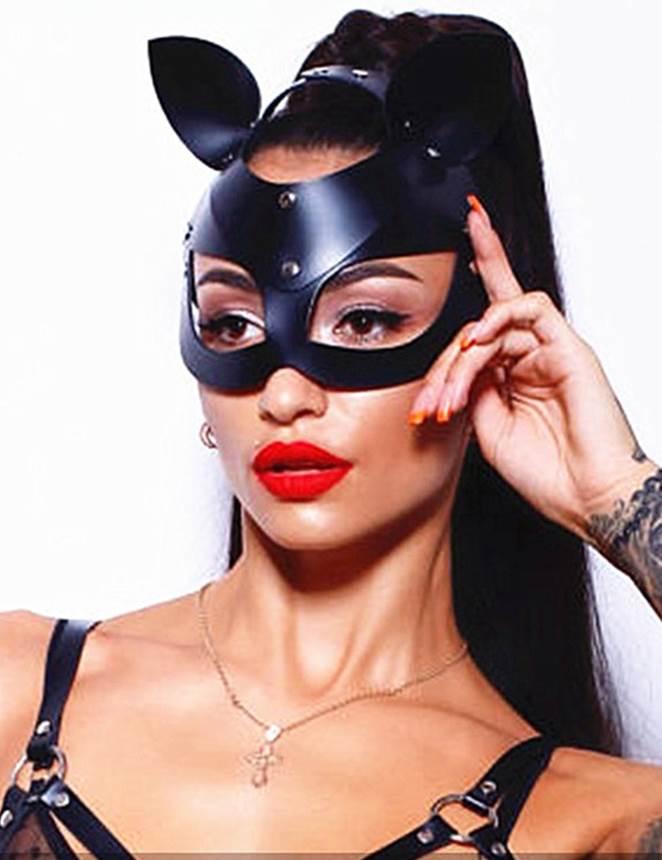 Woman Intimate Elegant Black Cat Eye Mask