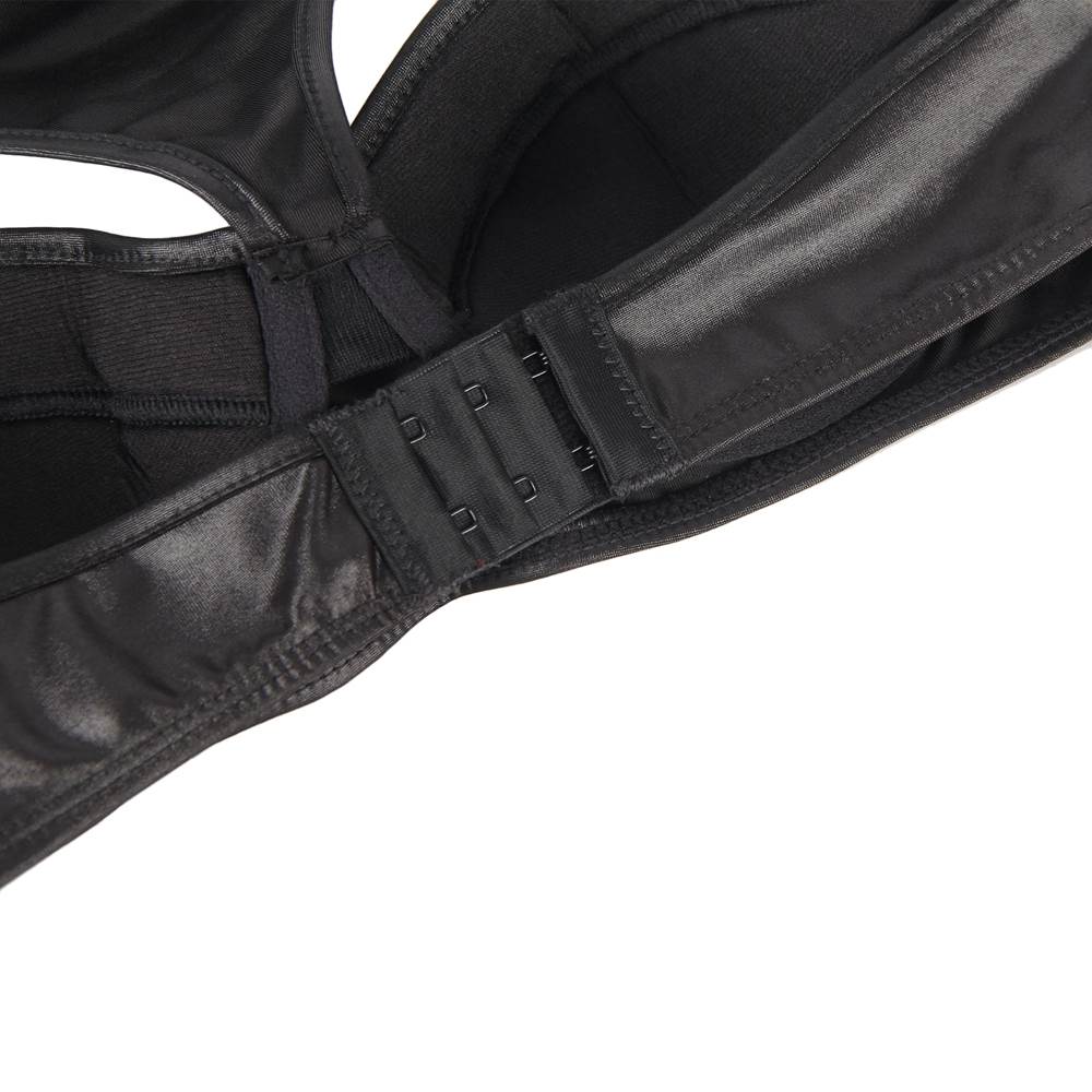 Plus Size Intimate Black Leather Exquisite Choker Neck &nbsp;Bra Set With Underwire