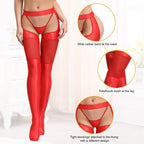 Red Faux Leather Stockings For Valentine‘s Day