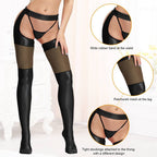 Black Intimate Faux Leather Stockings