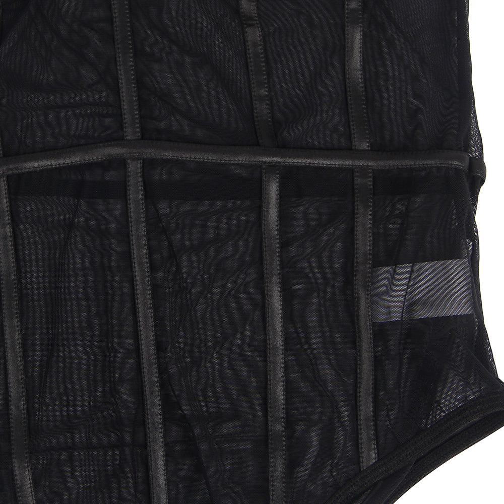Midnight Sculpt Sheer Corset Bodysuit