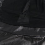 Intimate Solid Black Color Halter Leather Lingerie Dress