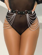 All-match trend metal tassel dark punk chain belt