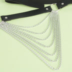 All-match trend metal tassel dark punk chain belt