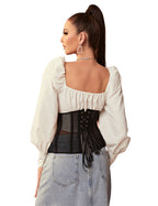 14 Pieces Plastic Bones Grid Corsets With Panties