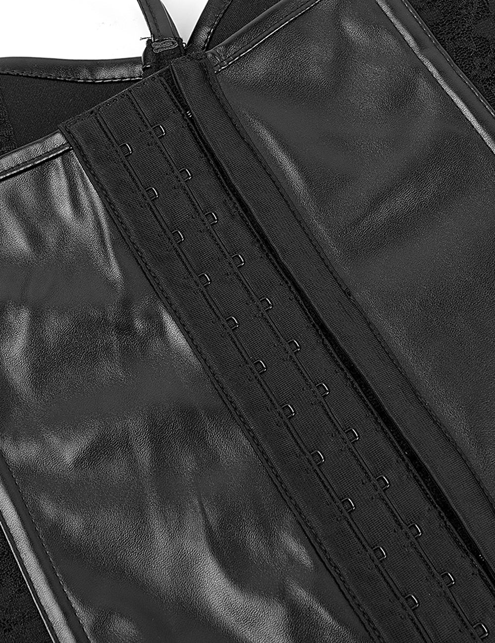 10 Pieces Plastic Bones Black Lace Leather Stitching Intimate Corset