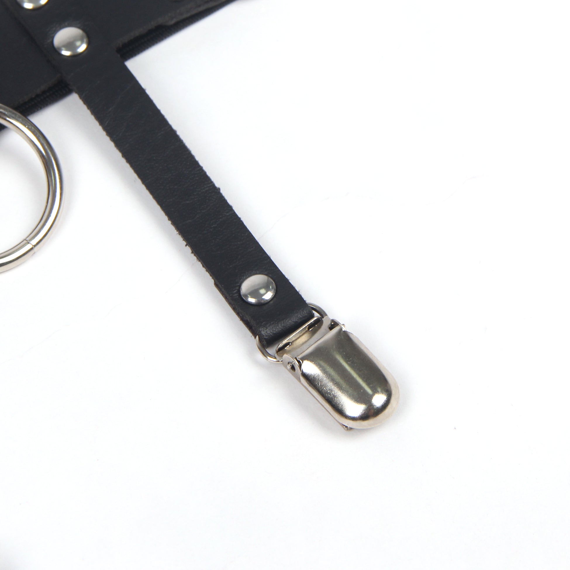 Leather Adjustable Stud Punk Leg Loop Garter Clip