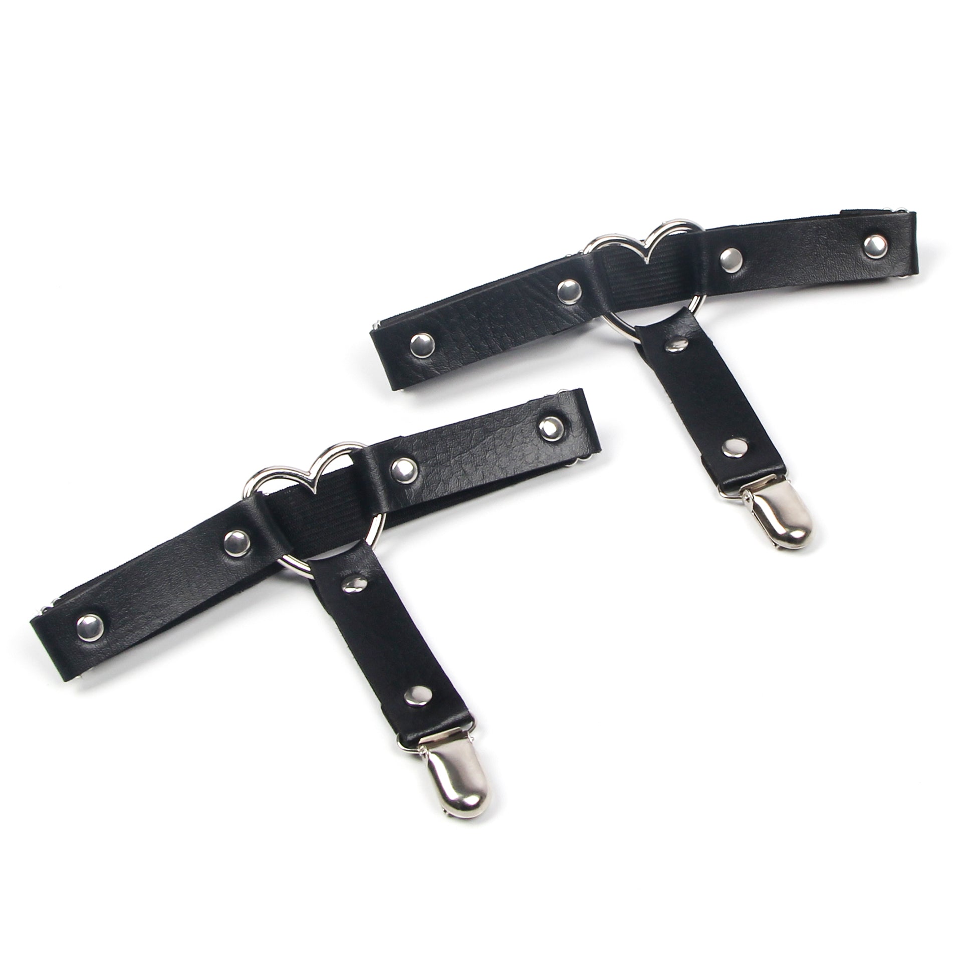Leather Adjustable Stud Punk Leg Loop Garter Clip