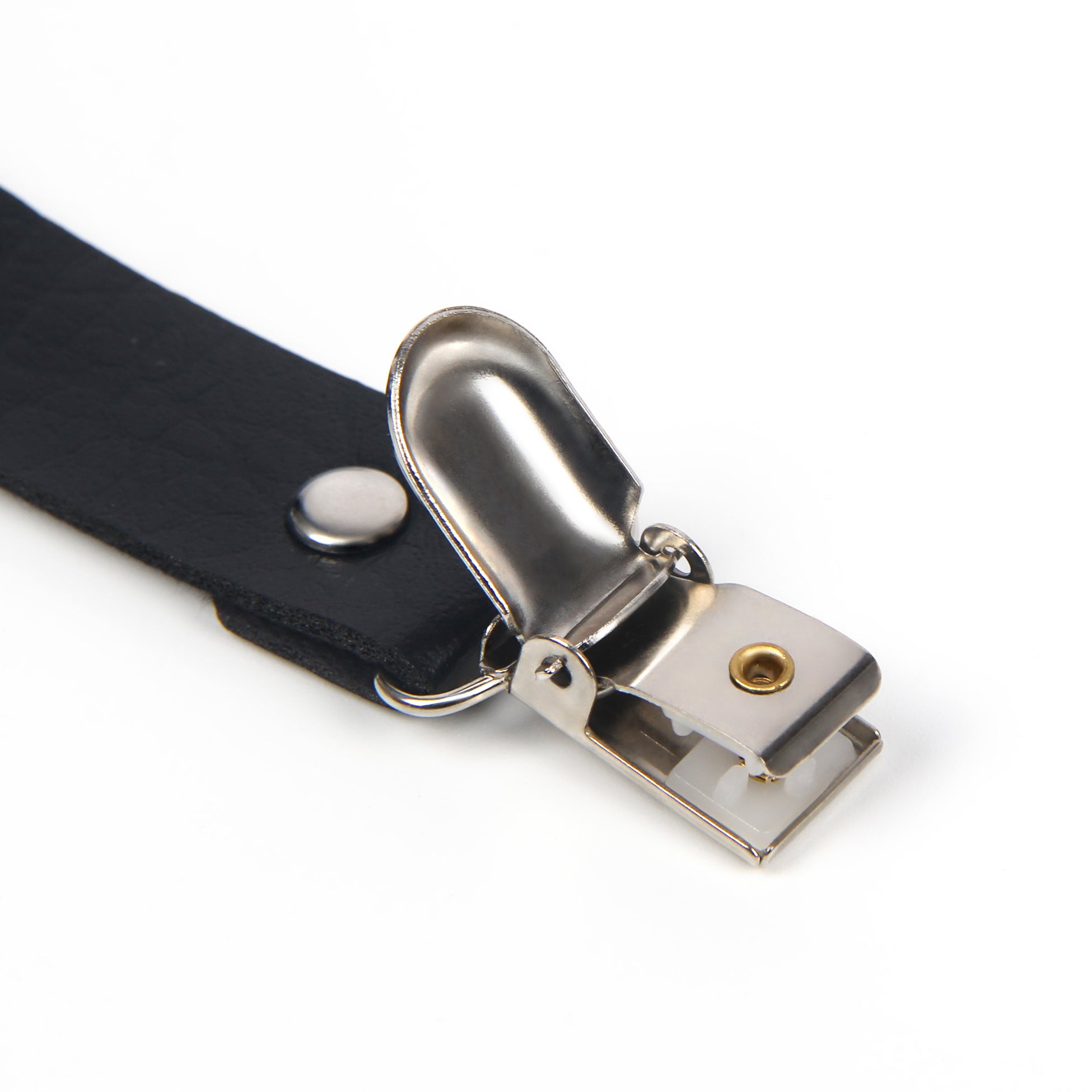 Leather Adjustable Stud Punk Leg Loop Garter Clip