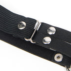 Cat Head Black Adjustable Faux Leather Studded Punk Leg Rings