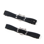 Cat Head Black Adjustable Faux Leather Studded Punk Leg Rings