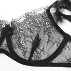 Black Feather Lace Chain Intimate Lingerie Set