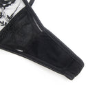 Black Intimate Embroidery Lace Garter Panty
