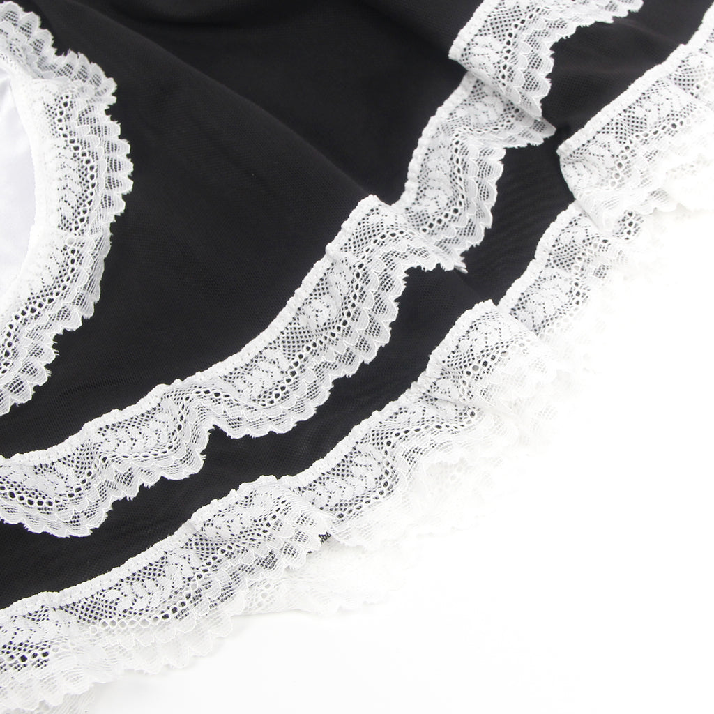 Intimate PU Leather Mesh Maid Costume