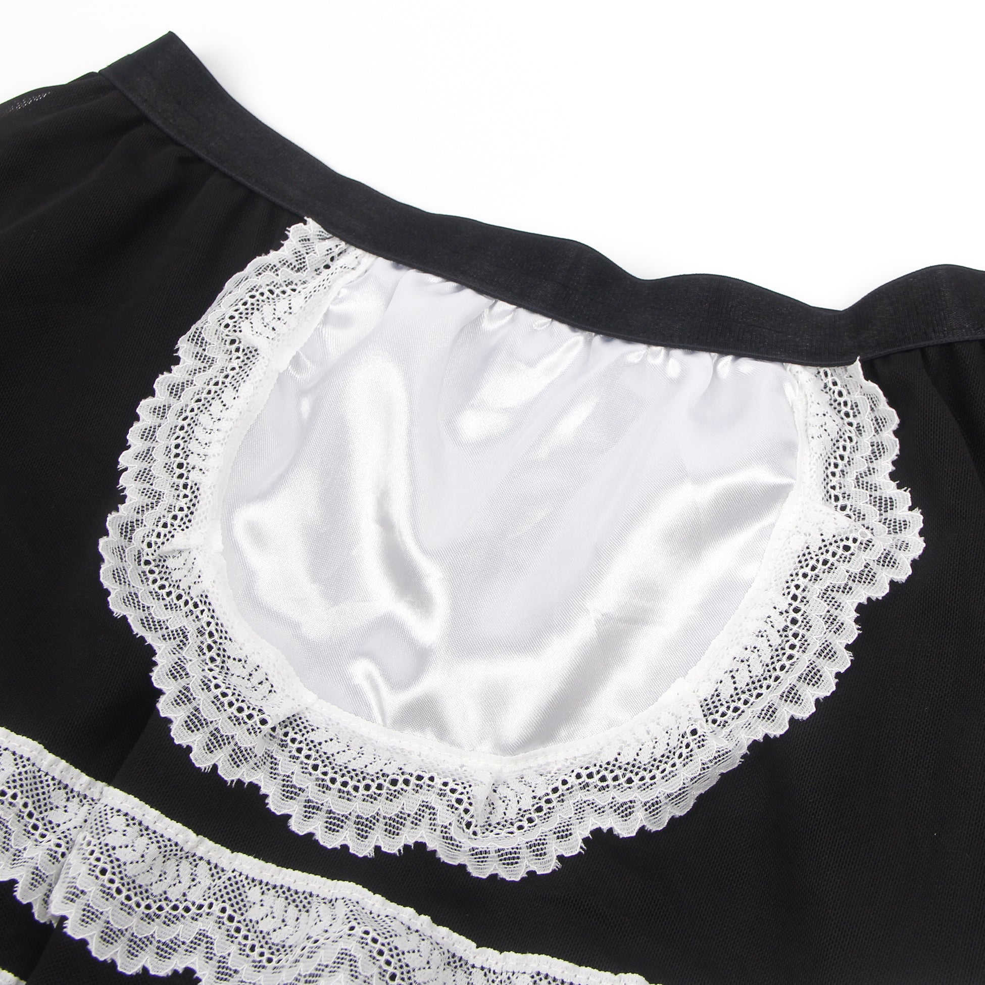 Intimate PU Leather Mesh Maid Costume