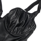 Intimate PU Leather Mesh Maid Costume
