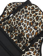 9 Pieces Plastic Bones Leopard Print Off Shoulder Palace Style Zippered Corset