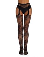 Black Intimate Floral Fishnet Pantyhose Tights