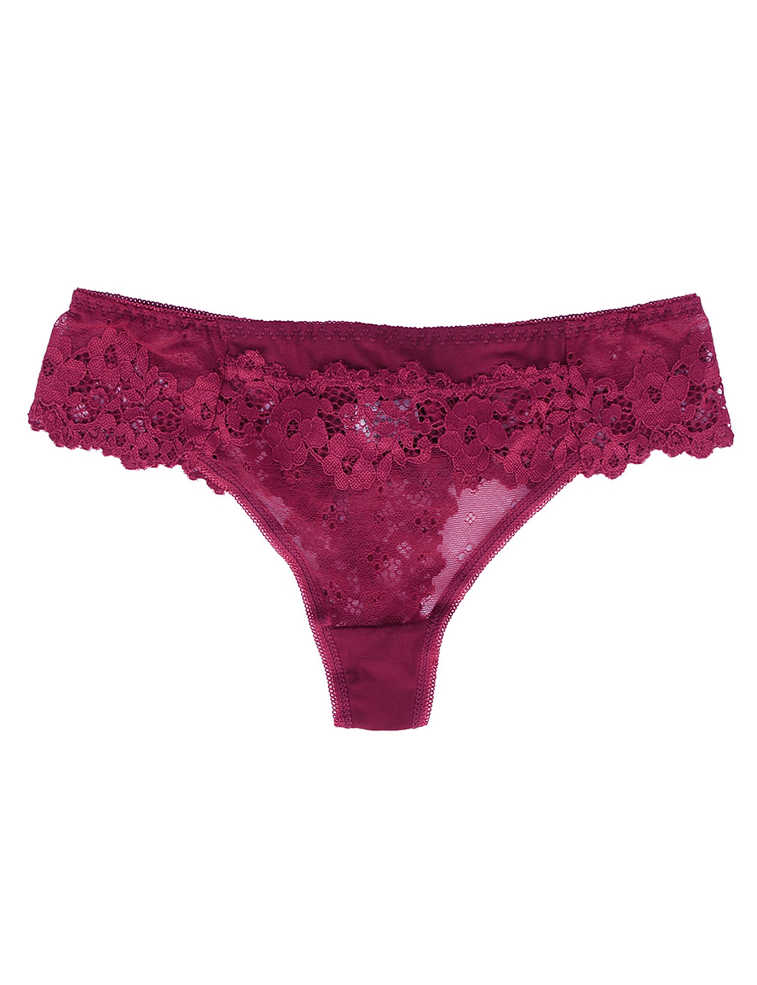 Burgundy Intimate Floral Lace Panty