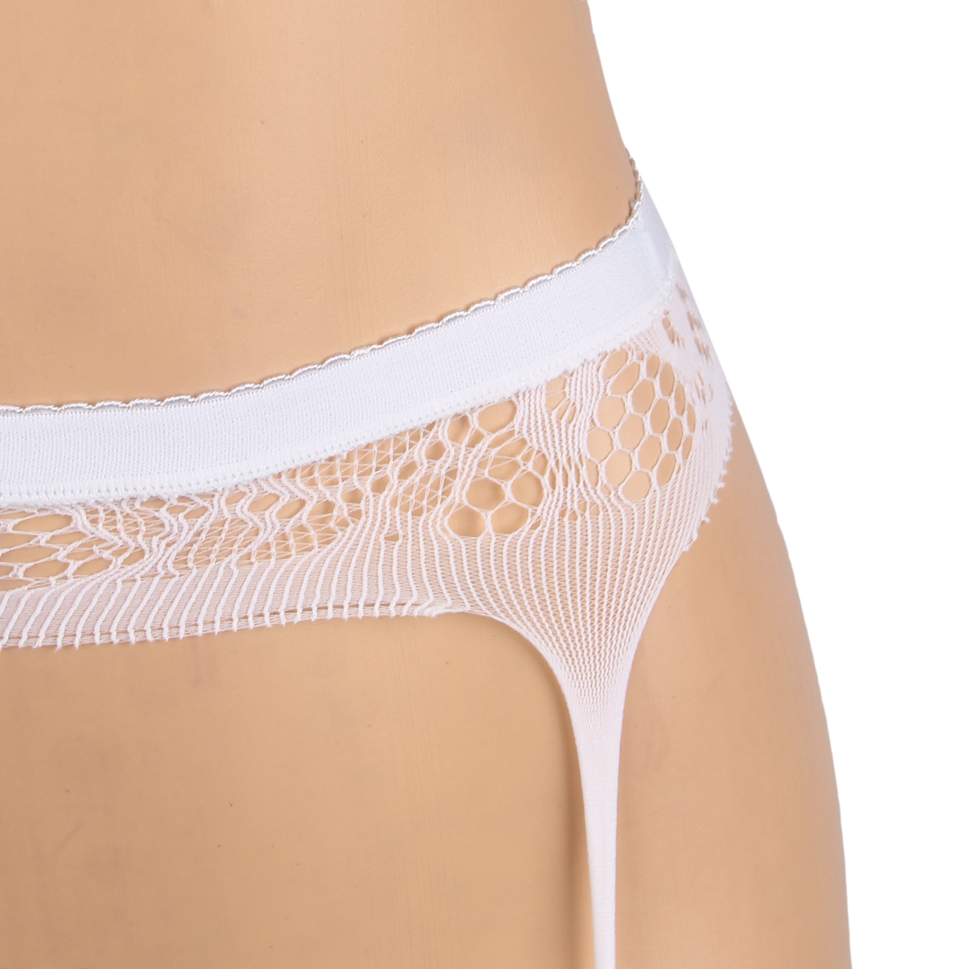 White Intimate Jacquard Fishnet Pantyhose Tights