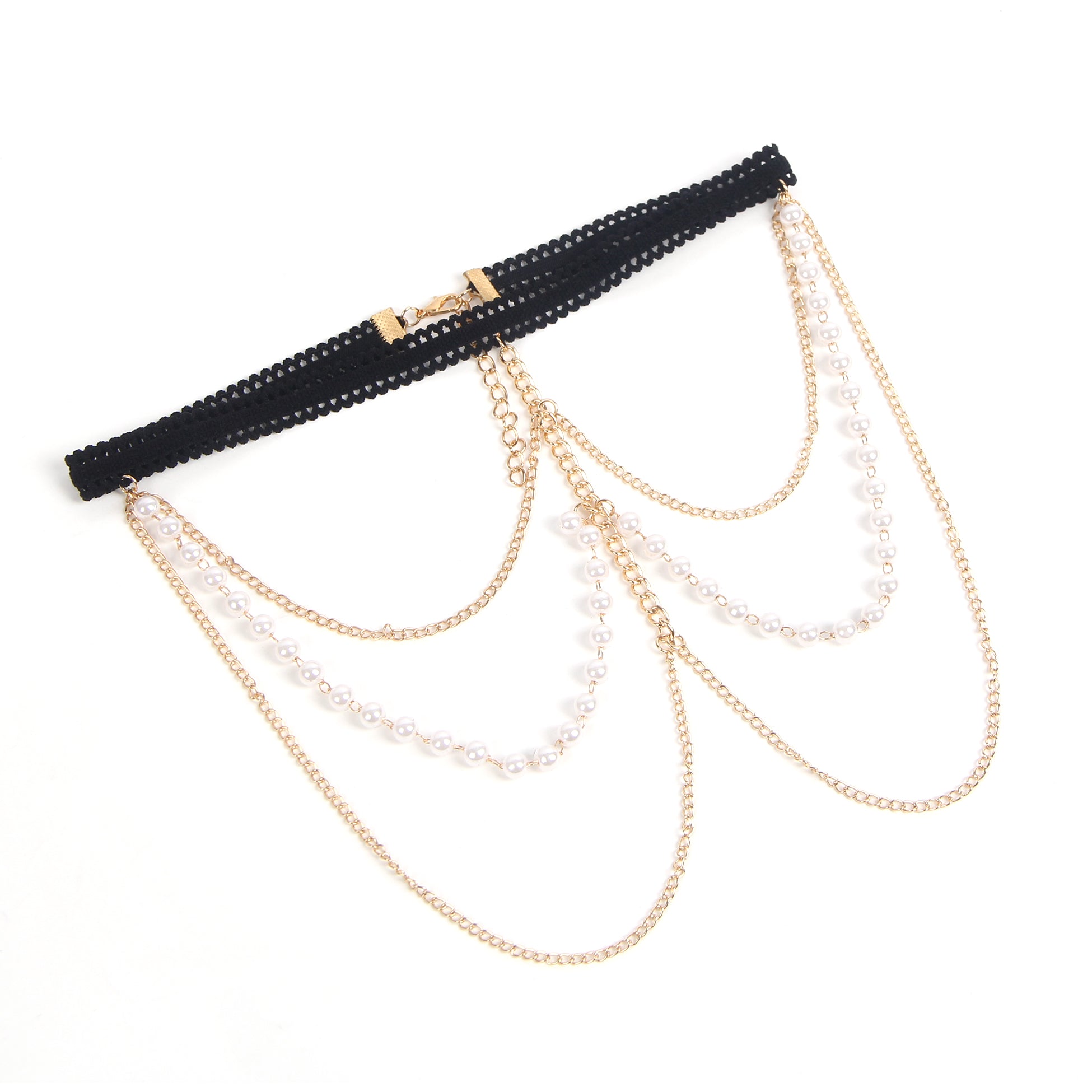 Gold Intimate Pearl Chain Leg Ring