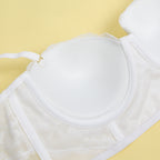White Intimate Lace Silver String Pattern Lingerie Set