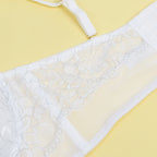 White Intimate Lace Silver String Pattern Lingerie Set