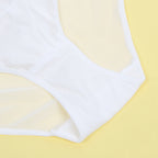 White Intimate Lace Silver String Pattern Lingerie Set