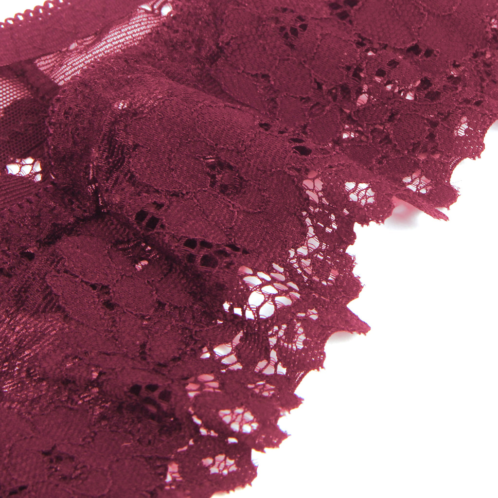 Burgundy Intimate Floral Lace Panty