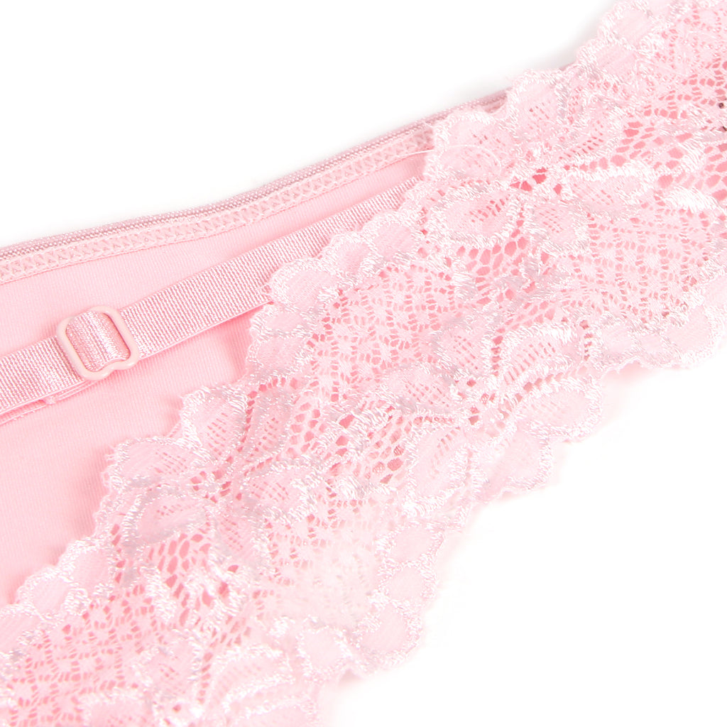 Pink Intimate Lace Hollow Out Panty