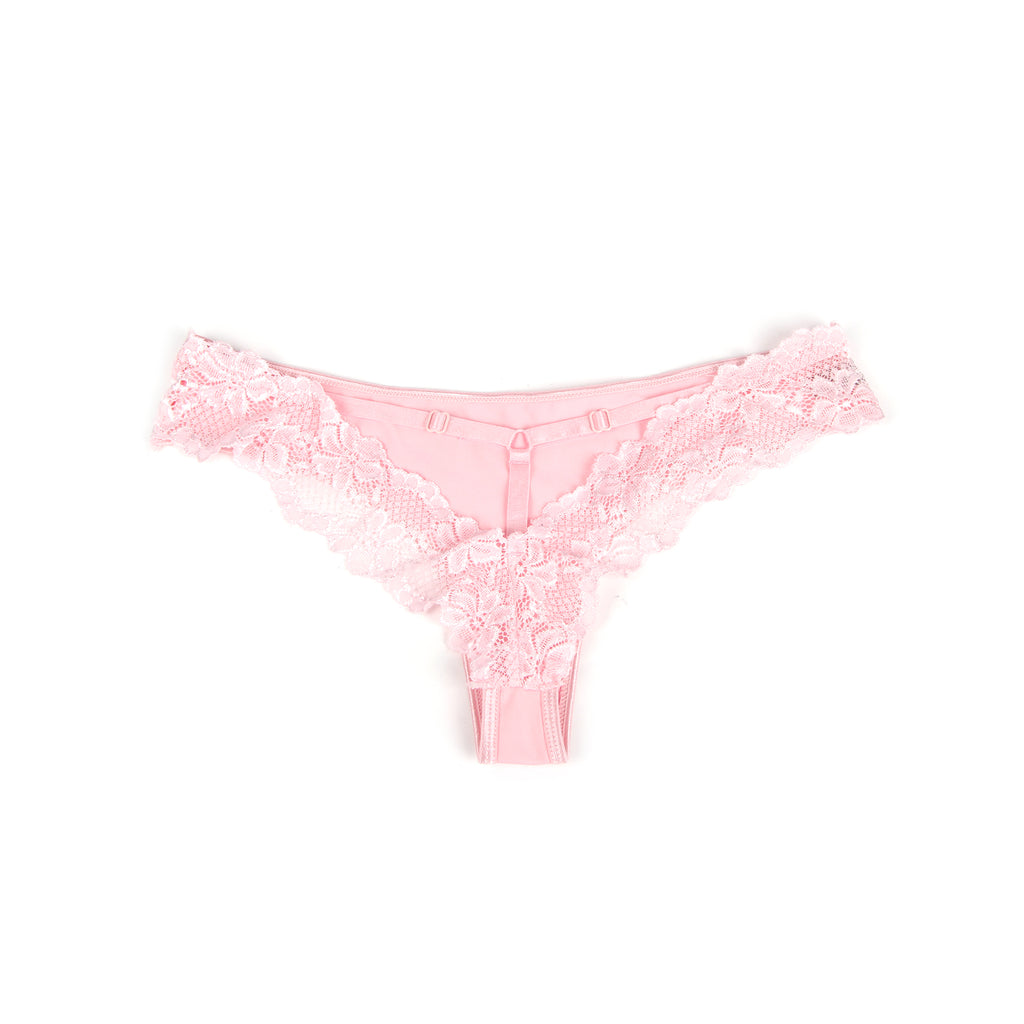 Pink Intimate Lace Hollow Out Panty