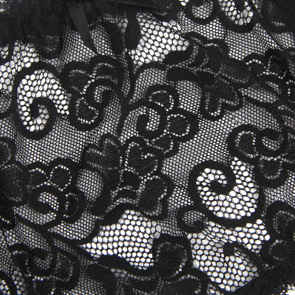 Black Intimate Lace Garter Belt With Metal Buckles
