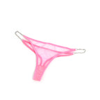 Pink Intimate See Through Mesh Metal Chain Long Sleeves Lingerie Set