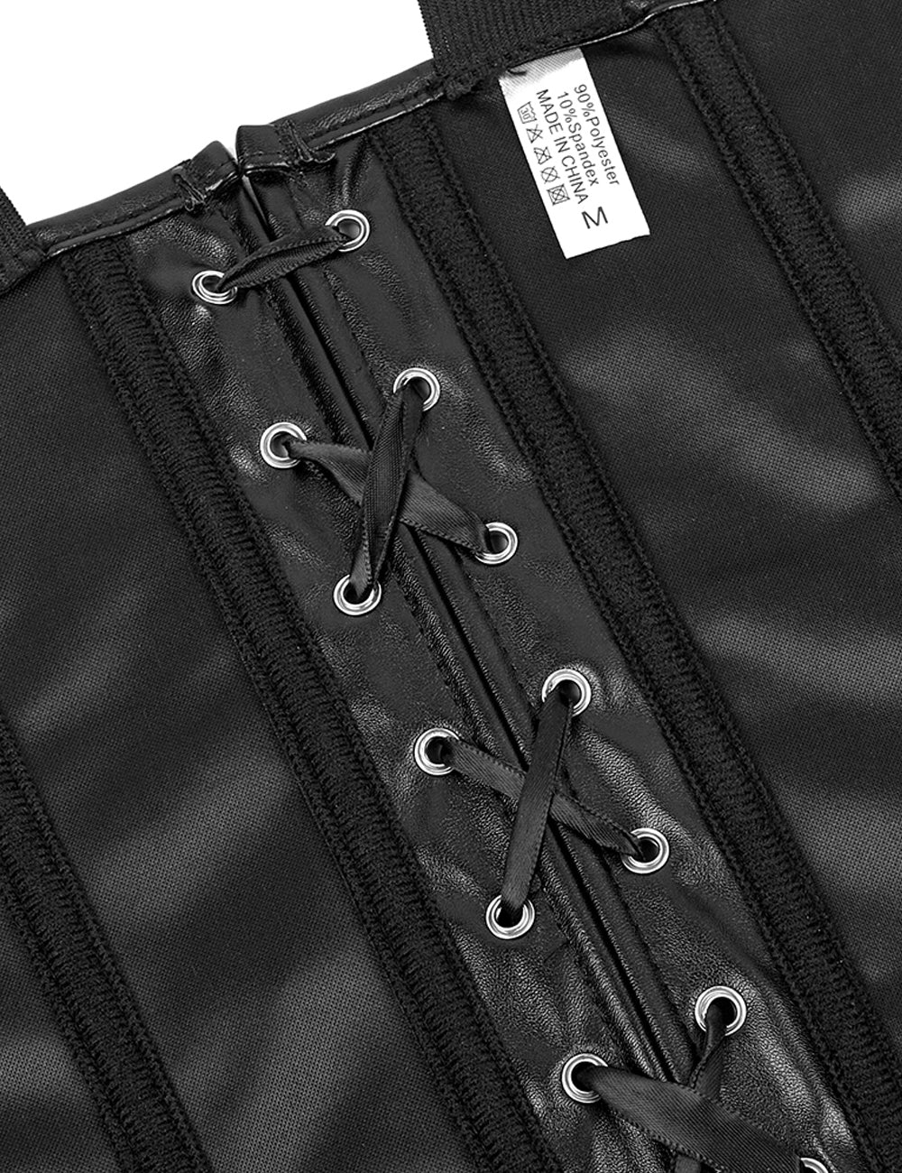 12 Pieces Plastic Bone Black Intimate Faux Leather Palace Style Corset