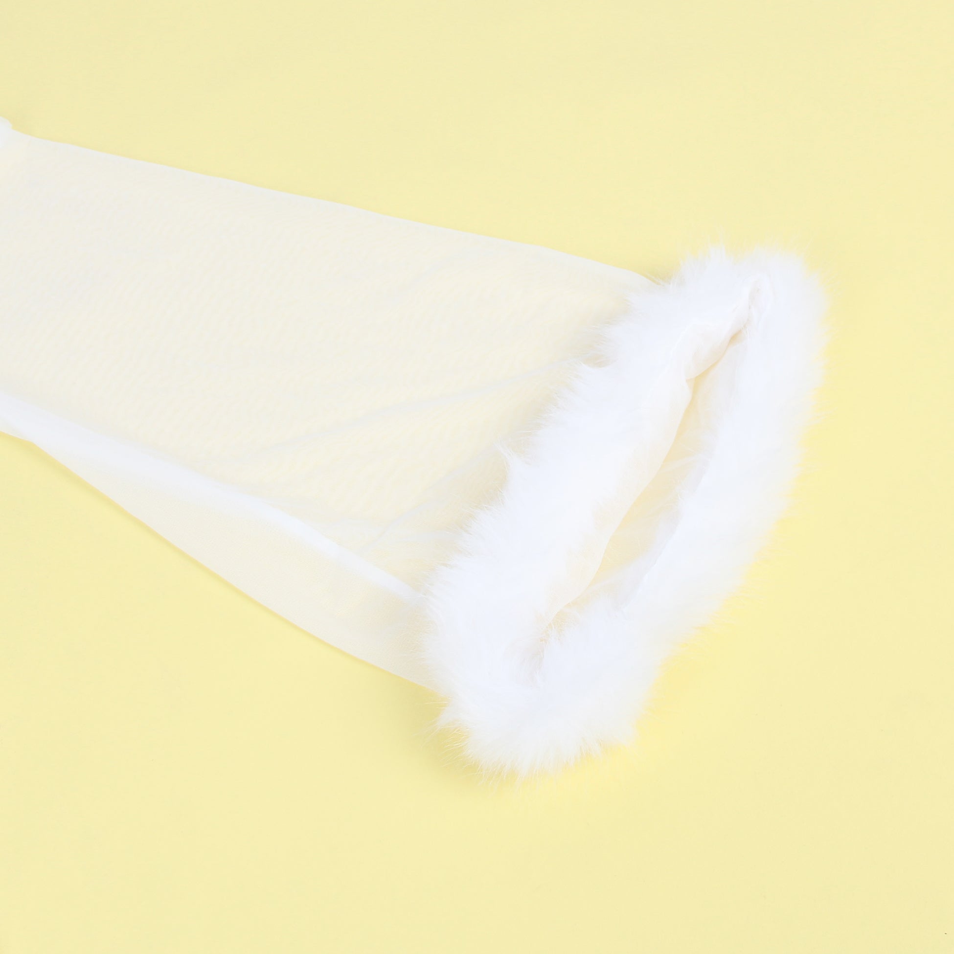 White Intimate Mesh Imitation Mink Fur Trim Long Robe With Belt